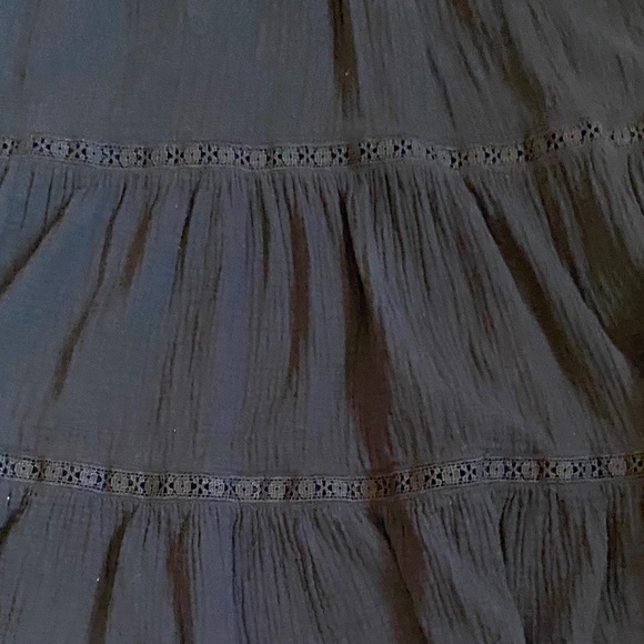 CATHERINE MALANDRINO 100% Organic Cotton,Black Midi Dress - Picture 7 of 11